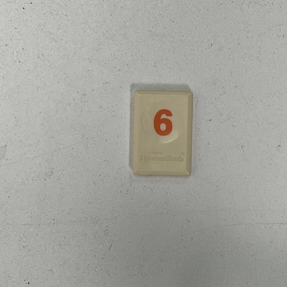Rummikub Replacement Tiles Orange 6 Pressman 1997 Game Parts
